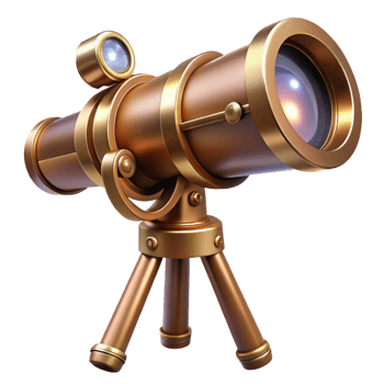 elegant contemporary A Steampunk Telescope Brass and Copper professional png