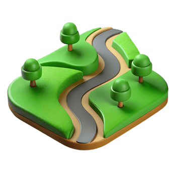 elegant creative A Winding Dirt Road Through a Green Field original png