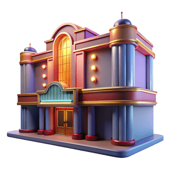 elegant abstract Art Deco Movie Palace Grand Facade original png