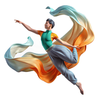 extraordinary contemporary Portrait of a Dancer in Mid Leap with Flo authentic png