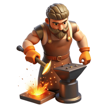 magnificent classic Hephaestus God of the Forge Hammering original png