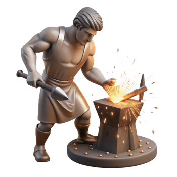wonderful creative A Cyclops Forging a Weapon Sparks Flyin original png
