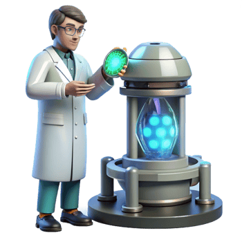 beautiful abstract wonderful minimalist A Scientist Examines a Strange Glowing A high resolution genuine png
