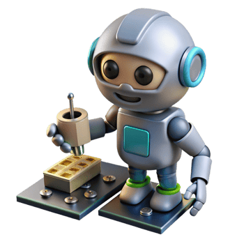 impressive artistic A Tiny Robot Meticulously Assembling a M authentic png