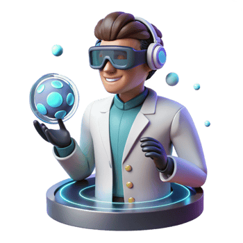 stunning vintage A Scientist Wearing a Virtual Reality Hea high quality png