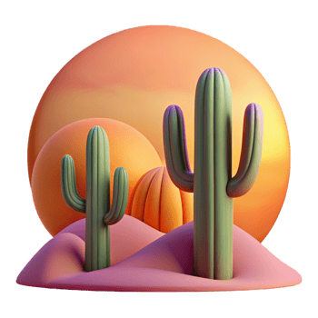 wonderful abstract A Desert Landscape with Towering Cacti Si exclusive png