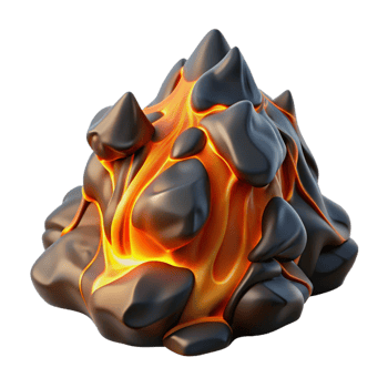 stunning artistic Flowing Lava Volcanic Eruption original png