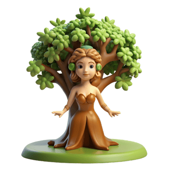 serene vintage A Serene Dryad Emerging from a Giant Oak T high quality png