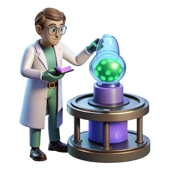 elegant creative A Lone Scientist Working in a Cluttered authentic png