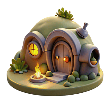 beautiful rustic A Cozy Hobbit Hole Nestled Into a Hillsi genuine png