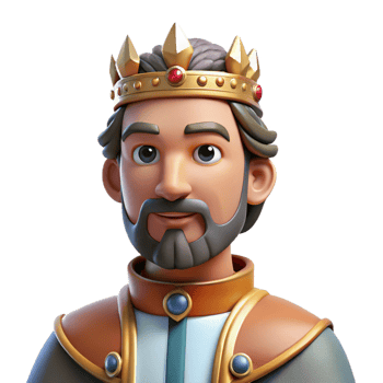 impressive vintage Portrait of a Regal King in a Crown Drama 4K png