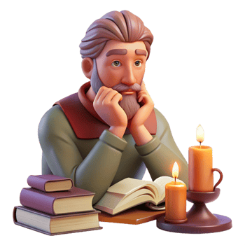 beautiful minimalist Portrait of a Contemplative Philosopher genuine png