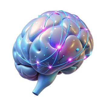 serene rustic A Holographic Projection of a Human Brain detailed png
