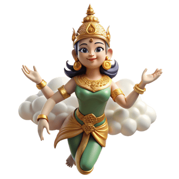 beautiful artistic Apsara Dancing in the Clouds exclusive png