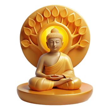 serene artistic Serene Buddha Meditating Under Bodhi Tree high resolution png
