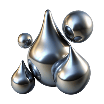 elegant artistic Liquid Mercury Droplets Morphing Into Abs premium png