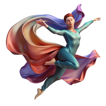 extraordinary creative Portrait of a Dancer in Mid Leap with Flo authentic png