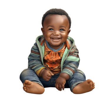 Cute baby sitting on the floor a big smile png