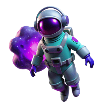 serene classic Bioluminescent Astronaut in Space png