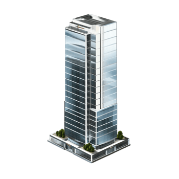 Tall glass skyscraper reflective windows a contemporary design png