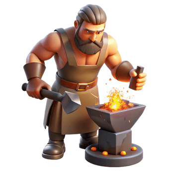 impressive abstract Hephaestus God of the Forge Hammering genuine png