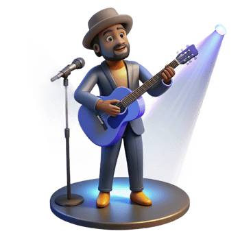 dramatic artistic Portrait of a Soulful Blues Musician With high resolution png