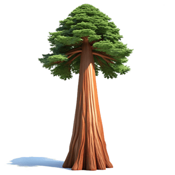 vibrant minimalist A Giant Sequoia Tree Reaching Towards The high quality png