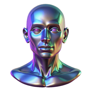 serene modern A Holographic Projection of a Human Face premium png