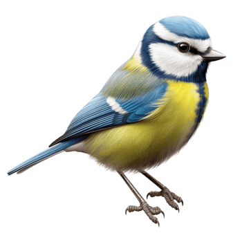 Beautiful small blue yellow songbird perched its delicate feathers png