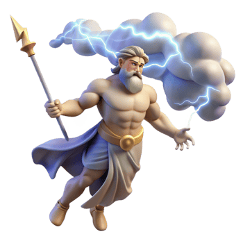 impressive traditional A Powerful Zeus Hurling a Thunderbolt Lig exclusive png