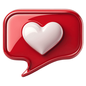 Social Media Heart Button Premium for Marketing Content Creation png