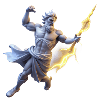 extraordinary modern Zeus Hurling a Thunderbolt Dynamic Pose premium png