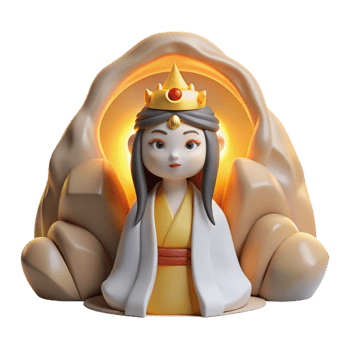elegant abstract A Serene Depiction of Amaterasu the Japa detailed png
