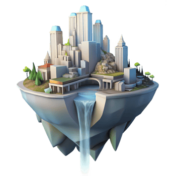 elegant contemporary A Futuristic City Built Into the Side of A high quality png