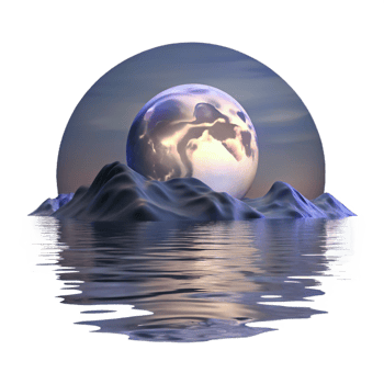 wonderful abstract A Full Moon Rising over a Calm Lake Ether high quality png