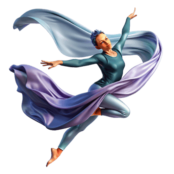 beautiful minimalist impressive rustic Portrait of a Dancer in Mid Leap with Flo high resolution original png