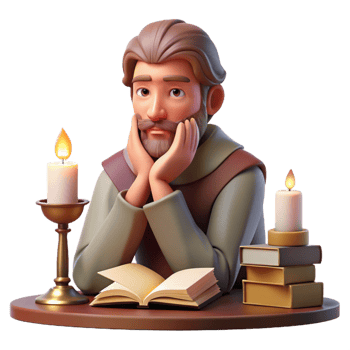 beautiful vintage Portrait of a Contemplative Philosopher authentic png