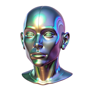 dramatic abstract A Holographic Projection of a Human Face original png