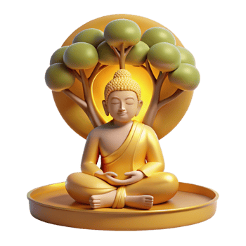 magnificent modern Serene Buddha Meditating Under Bodhi Tree exclusive png