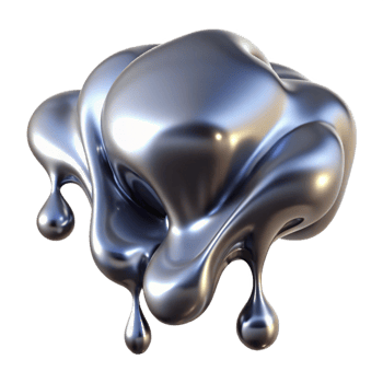 magnificent traditional A Cascade of Liquid Mercury Reflective premium png