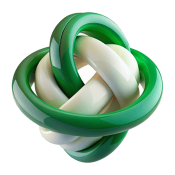 beautiful classic Emerald Green Ribbons Intertwined Design premium png