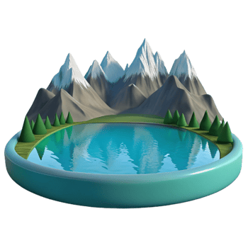 beautiful creative A Tranquil Lake Reflecting the Surroundin premium png