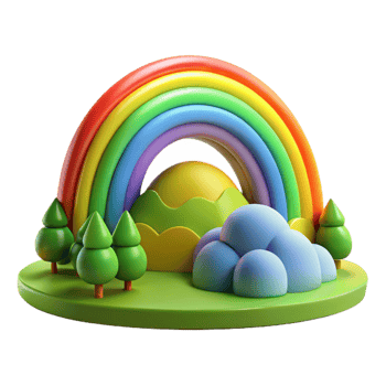 dramatic abstract Rainbow over Green Valley authentic png