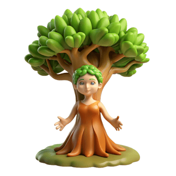 extraordinary modern A Serene Dryad Emerging from a Giant Oak T detailed png
