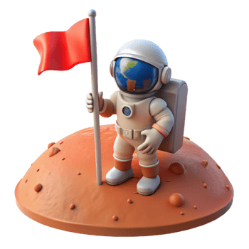 beautiful abstract A Lone Astronaut Planting a Flag on a De 4K png