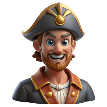 elegant traditional Charismatic Pirate Captain Portrait authentic png