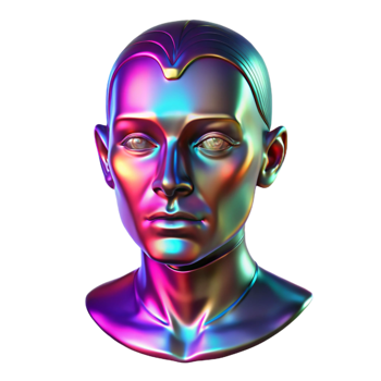 stunning vintage A Holographic Projection of a Human Fac detailed png
