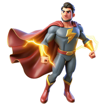 wonderful artistic Portrait of a Powerful Superhero with a Fl detailed png