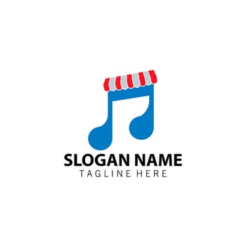 music store logo design vector