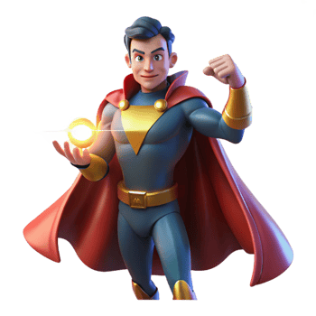 serene artistic magnificent contemporary Portrait of a Powerful Superhero with A original premium png
